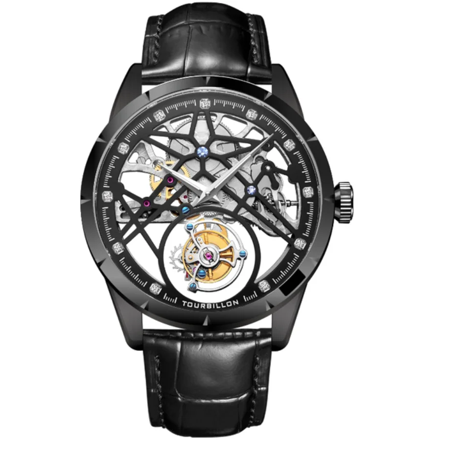 Aesop genuine high-end hollow watch manual tourbillon movement watch men's mechanical watch versatile men's watch