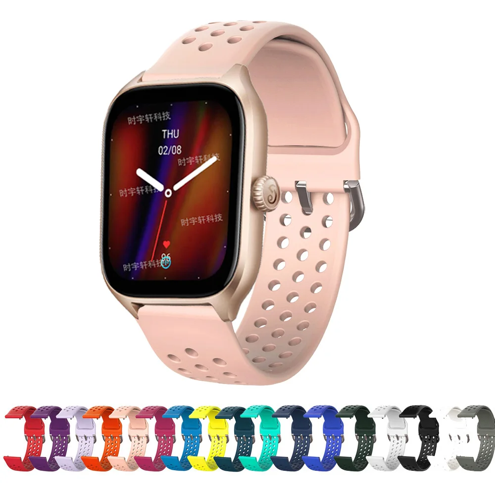 สร้อยข้อมือสายคล้องคอซิลิโคนสำหรับ Xiaomi Huami AMAZFIT Bip S U Pro Smart Watch สำหรับ Amazfit GTR 42Mm Correa GTS 4 3 2 2E สายรัดข้อมือ