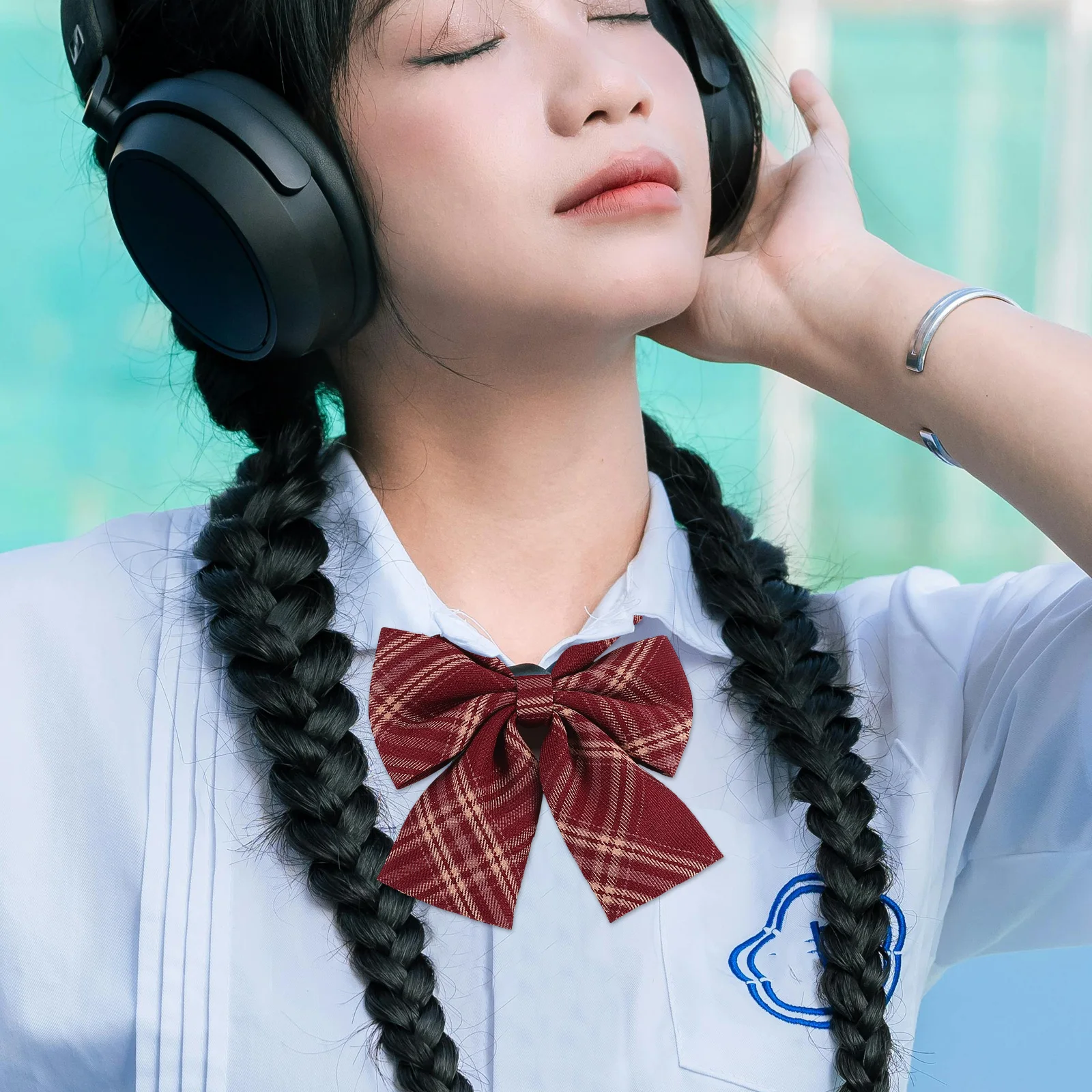 

2 Pcs Bow Tie Korean School Uniform Kawaii Clothing Blouse Cotton Japanese Clothes