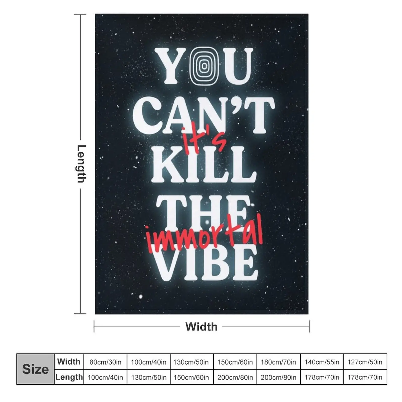 You Can't Kill The Vibe, It's Immortal Throw Blanket Bed linens Softest For Sofa Thin Blankets For Bed Blankets