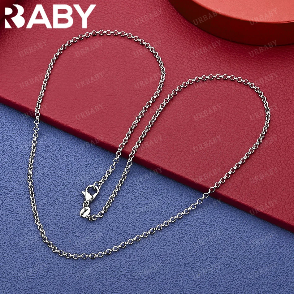 

URBABY 925 Sterling Silver Thin Chain Necklace For Women Men Creativity Gifts Street All-match Party And Daily Wear