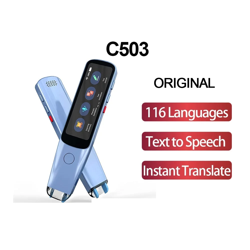 Top C503 Portable Pen Scanner 116 Languages Translation Pen Scanner Instant Text Scanning Reading Translator Device