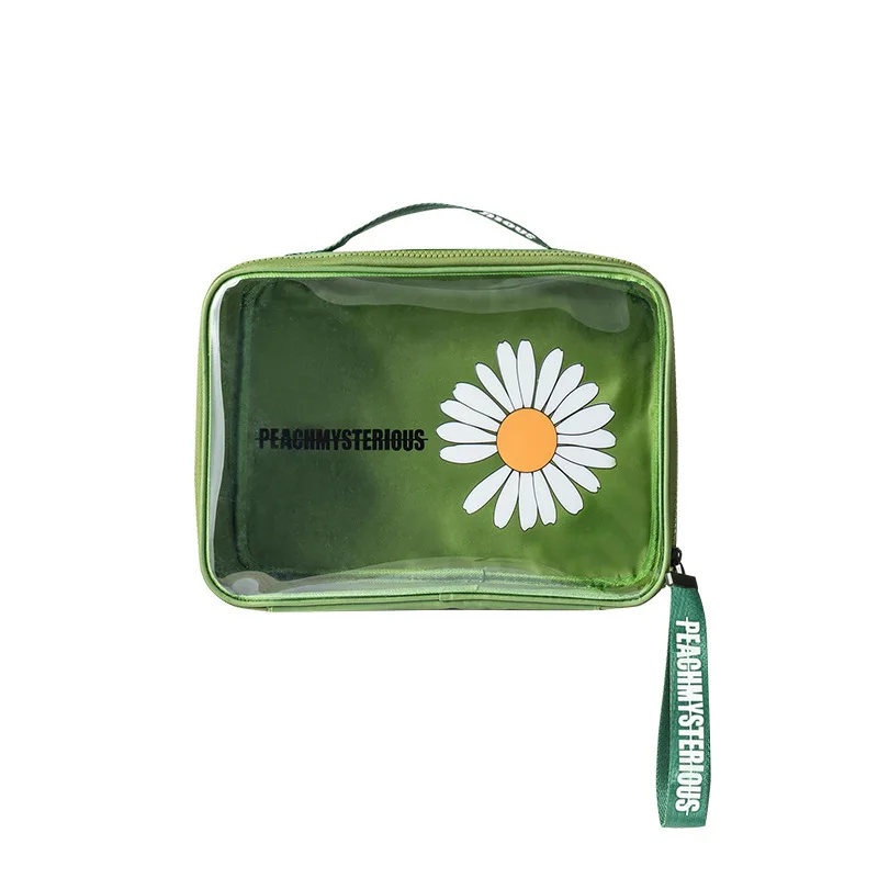 Bolsa de maquillaje portátil impermeable para mujer, organizador de artículos de tocador de alta capacidad, estuches de cosméticos de almacenamiento, bolsa de belleza de lavado con cremallera