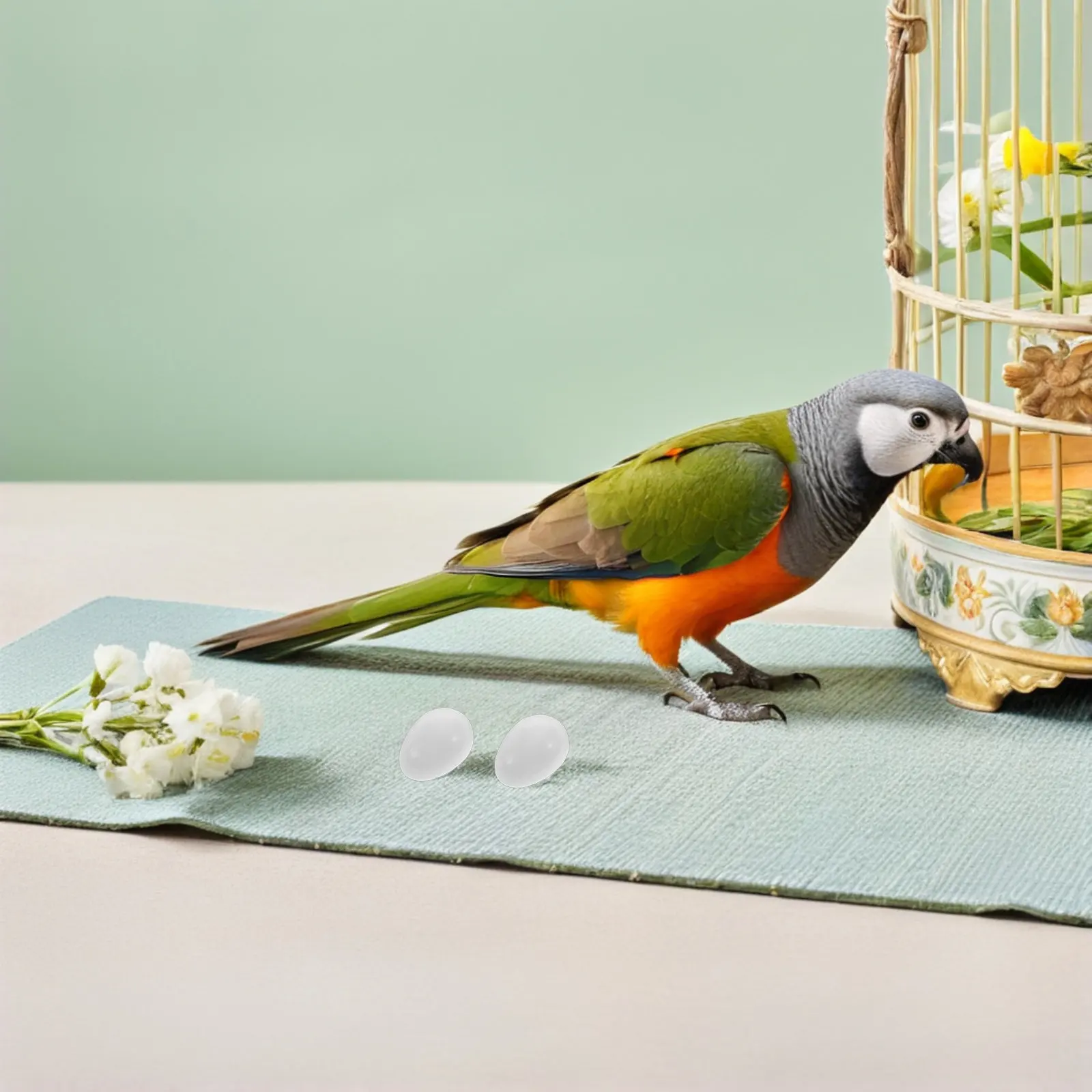 24Pcs Simulation Plastic Bird Eggs Realistic White Faux Nesting Decoy Eggs Training Brooding Deterrent Parrot Breeding Supplies