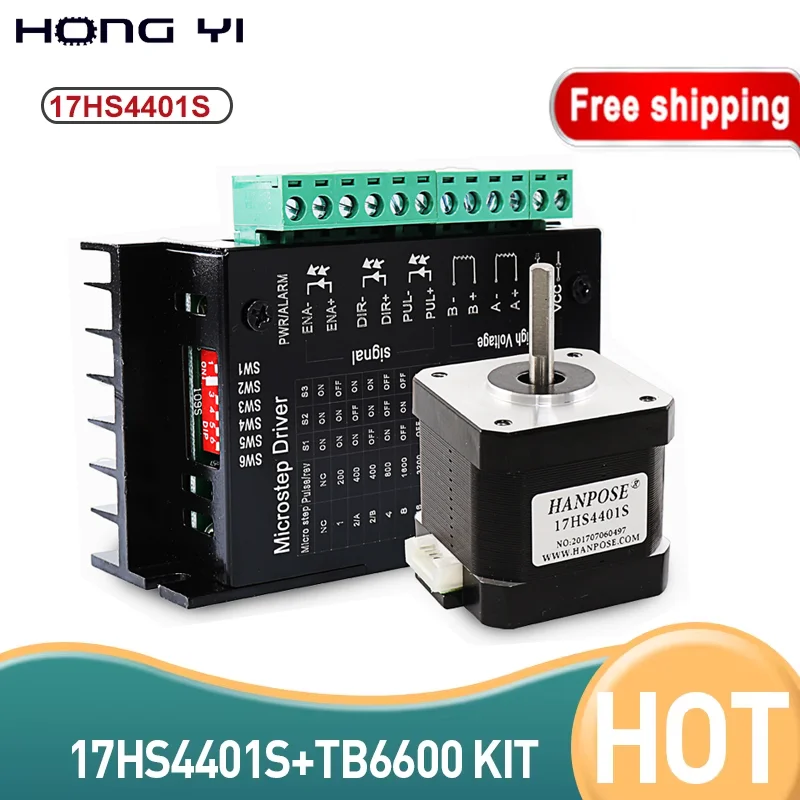 

Nema17 Stepper Motor Driver 2-Phase 4-Lead 17HS4401S-TB6600 2.8A 189N.cm CNC Laser And 3D Printer 42 Stepper Motor