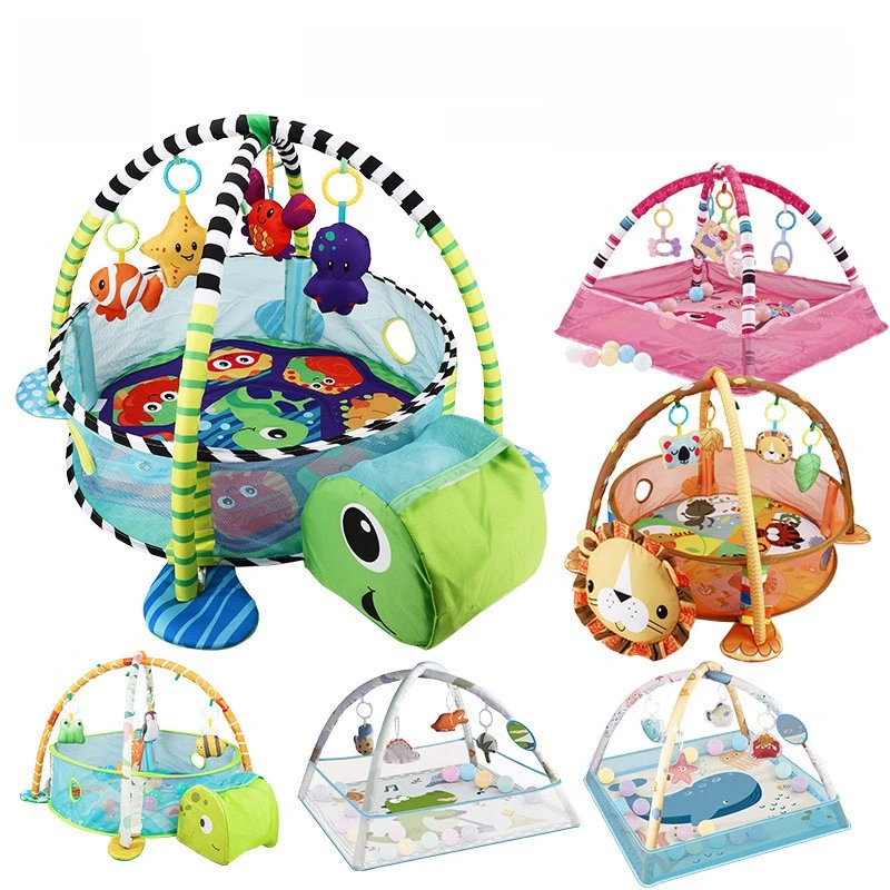 

Portable Baby Playpen Play Gym with Activity Mat Infant Floor Gym for Newborn 0-1 Year Tummy Time Crawling Mat