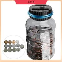 AT13 1 PCS Piggy Bank Money Box Jar Coin Money Box 1.8L Counter Electronic Digital LCD Counting D