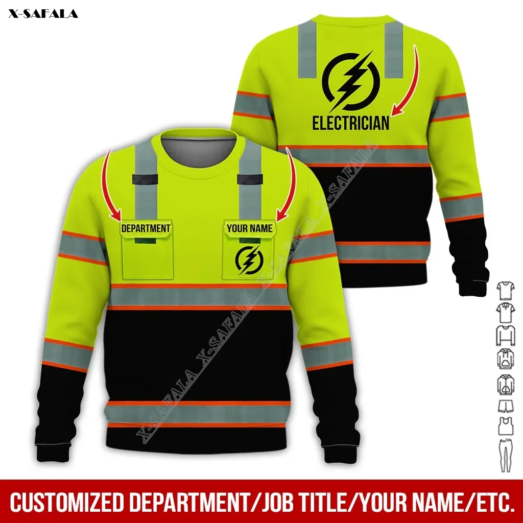 

Custom Winter Logo Lineman Electrician Uniform Warm Thick Cosplay 3D Print Men Pullover Sweatshirt Jersey Tracksuits Cotton