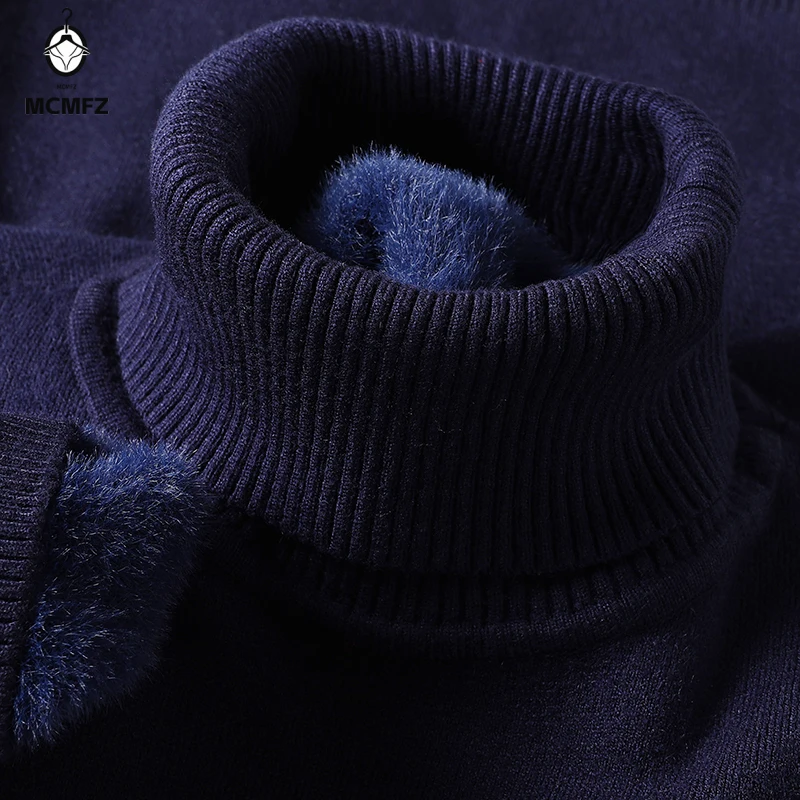 Men's Slim Fit Long Sleeve Turtleneck Sweater Anti-Pilling High Quality Knitted Solid Color Pullover Trendy Men's Fashion Top