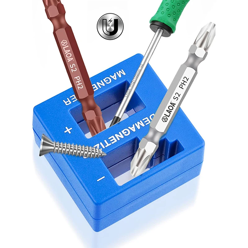 2 في 1 مفك براغي ممغنط مغناطيسي ديمغناطيسي بسرعة ممغنط أو إزالة المغناطيسية بت مسامير مآخذ المكسرات كماشة وأدوات #5