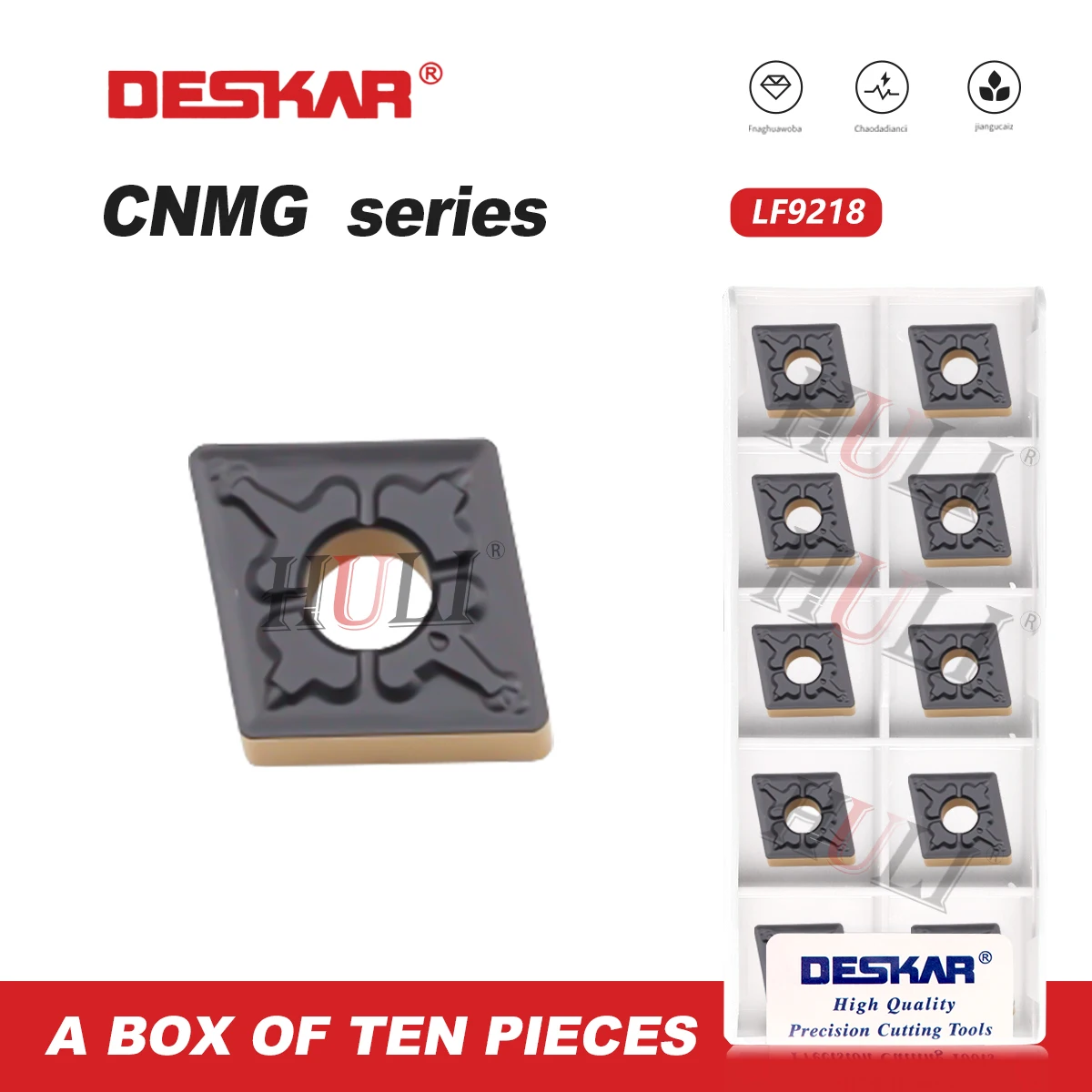 

CNMG120404/08 CQ CNMG120412-TM LF9218 DESKAR Original Dual Color Coating Lathe Tool Special For Steel Parts Wear Resistant Blade