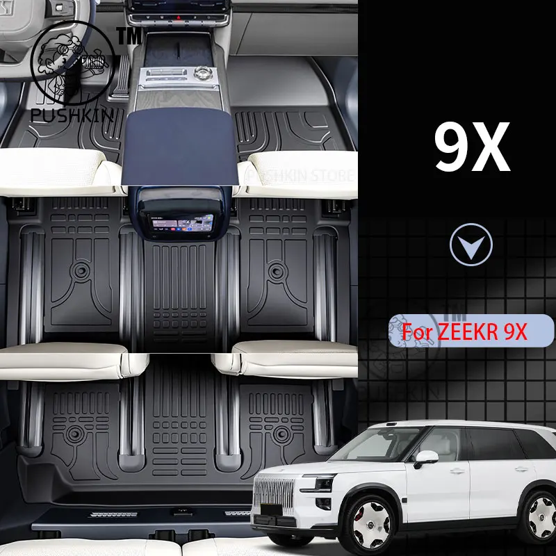 

Car Floor Mats For ZEEKR 9X 2025 2026 6seat Waterproof Pad Foot trunk mat Cover Left Hand Driver Auto Accessories