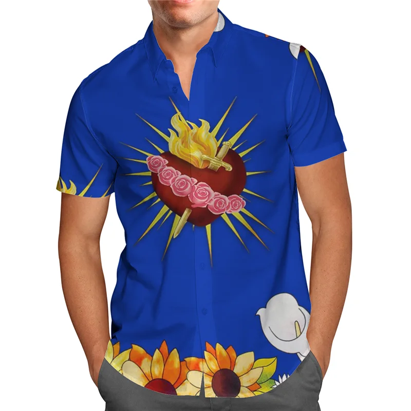 Hawaii Shirt Beach Summer Tropical Flowers Hawaiian Shirt 3D Printed Men's Shirt Women Tee hip hop shirts cosplay costume 01