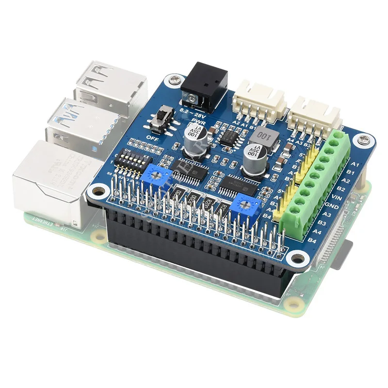 

Raspberry Pi Stepper Motor HAT HRB8825 Drives Two Stepper Motors Up To 1/32 Microstepping