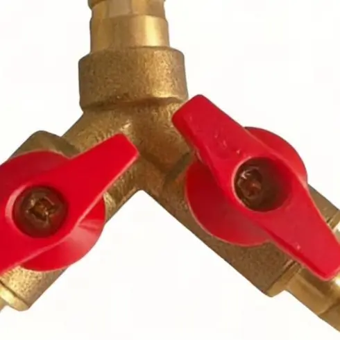 Y Shaped Brass For Gas Valve Tee Connector Compatible with 8mm and 10mm Tubing for Liquefied For Gas Stove Applications