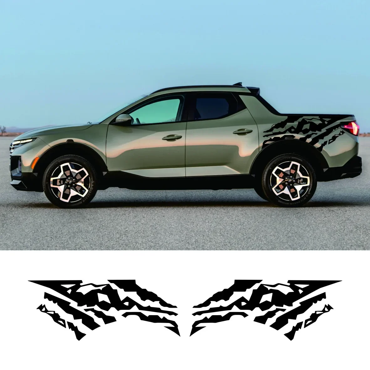 

Car Sticker For Hyundai Santa Cruz SE SEL Limited 2022 2023 Pickup Trunk Decal Graphics All New Mountains Auto Truck Vinyl Cover