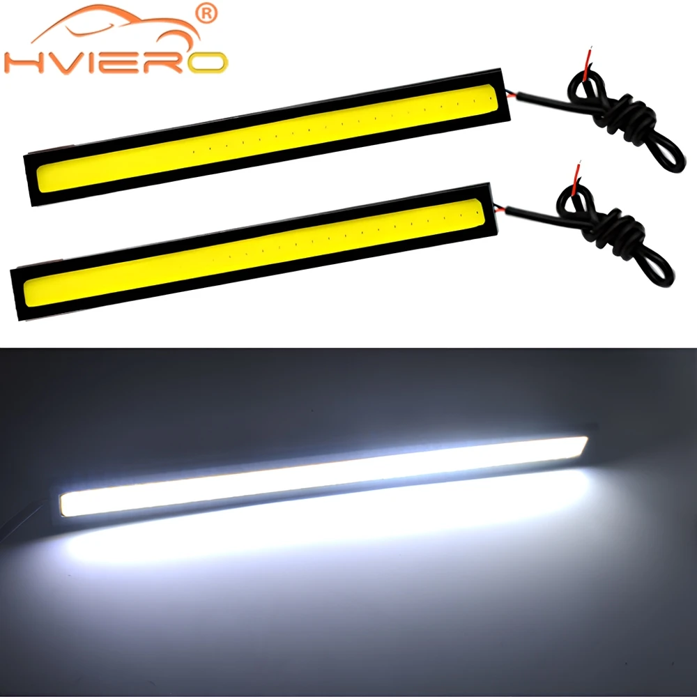 6PCS 17cm DAN Multiple Colors LED COB Daytime Running Light DC12V Car Source Day Lamp Parking Fog Bar Strip Headlight Waterproof