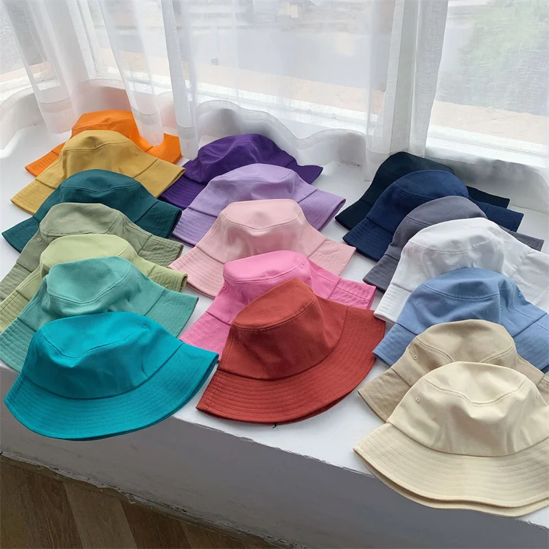 2024 New Fisherman Hat Solid Color Men and Women Couple Fisherman Hat Outdoor Travel Wear Basin Hat bucket hat