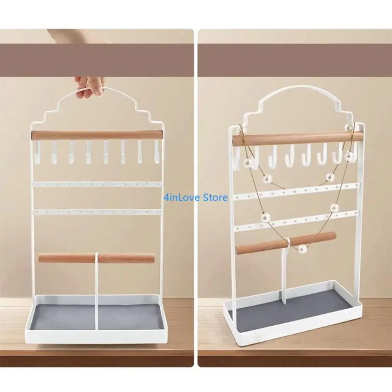 T4MD Metal Jewellery Holder Display Stand With Breating Handending Tower Rack Storage para Brincos Colares