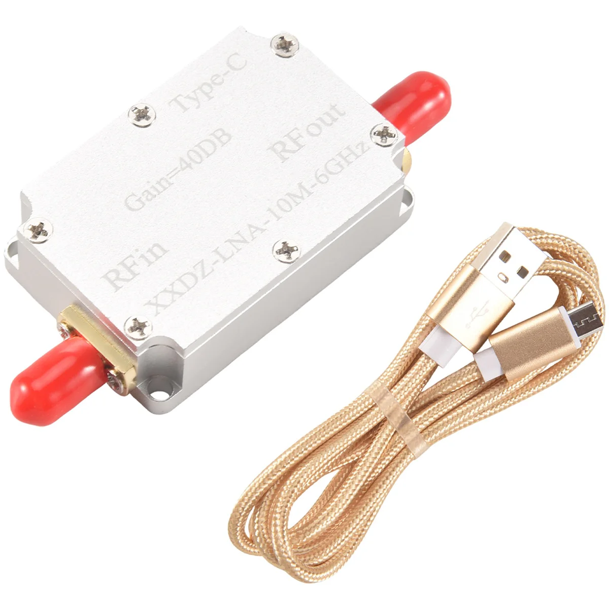 10M-6GHz Low Noise Amplifier Gain 40DB High Flatness LNA RF Signal Driving Receiver Front End for Radio FM Radio, 40DB