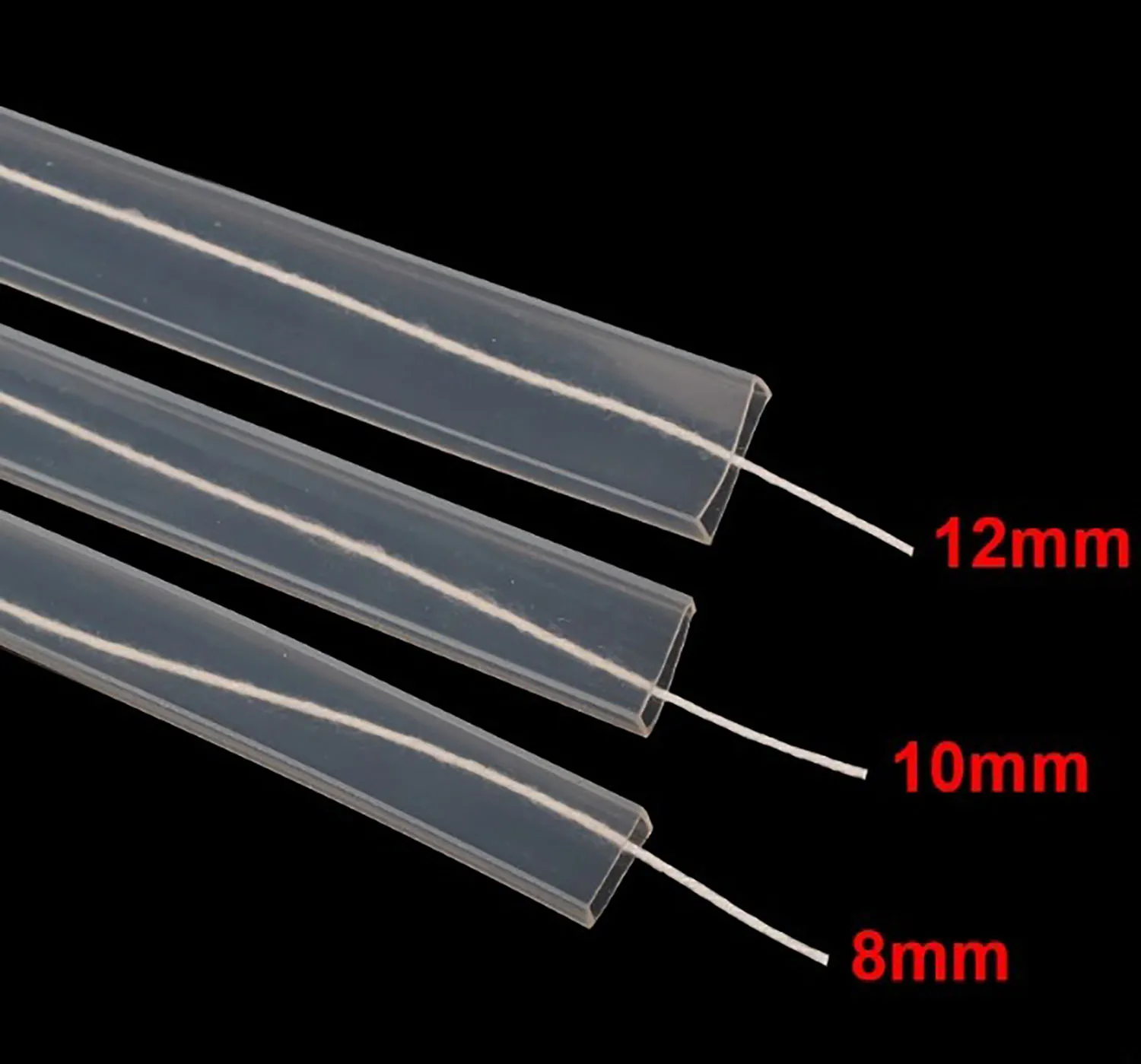 Silicone Tube Flexible Protection Cover Transparent/Milky White/Black Waterproof 2835 5050 1210 LED  For 8-12mm Led Light Strip
