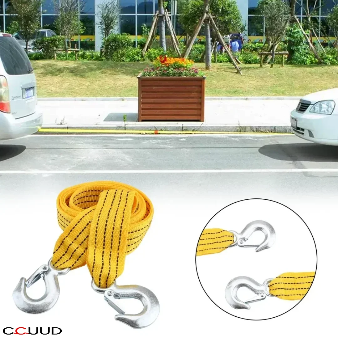 جديد سوبر قوية النايلون مزدوجة حبل مسطح حبل سحب الفلورسنت للسيارات حبل زائدة قوي الطول الإجمالي 4 أمتار #2