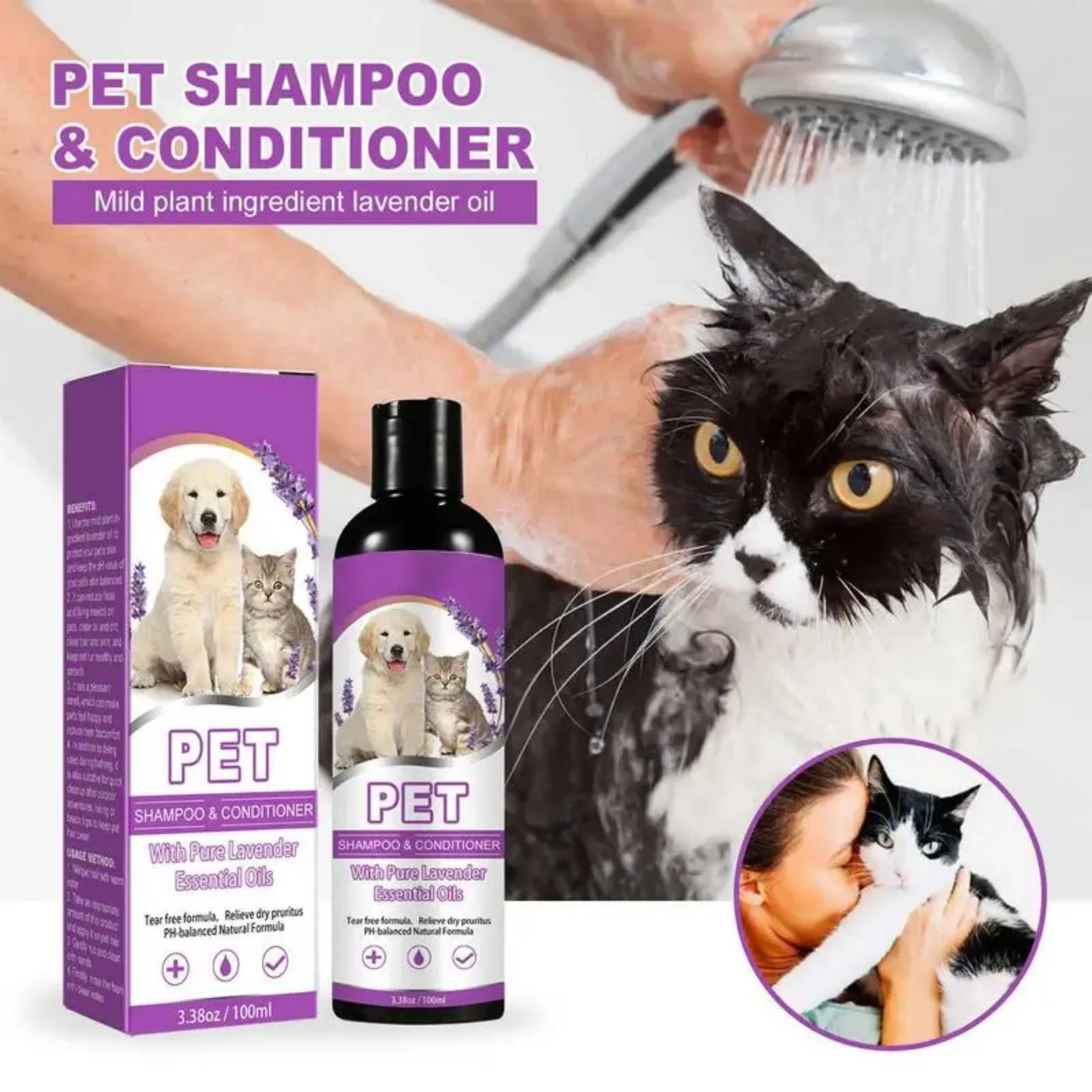 Soothing Dog Shampoo Hair Soft Shampoo Puppy Moisturizing ShampooProfessional Pet Natural Plant Shampoo Pet Grooming Supplies