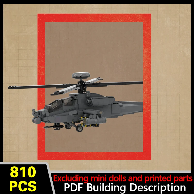 AH-64E 101st Helicopter Model MOC Building Bricks War Equipment Modular Technology Gifts Holiday Assemble Children Toys Suit