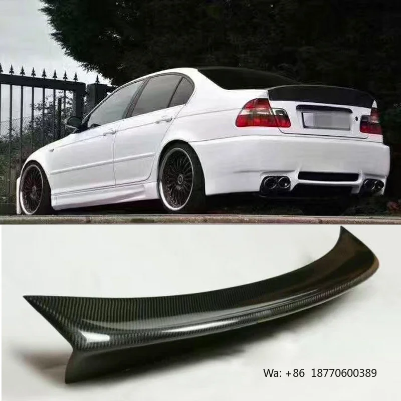 E46 High Quality Real Carbon Fiber Rear Wing Trunk Spoiler CSL Style Wet Carbon Spoiler for BMW E46 2 & 4 Door Cars