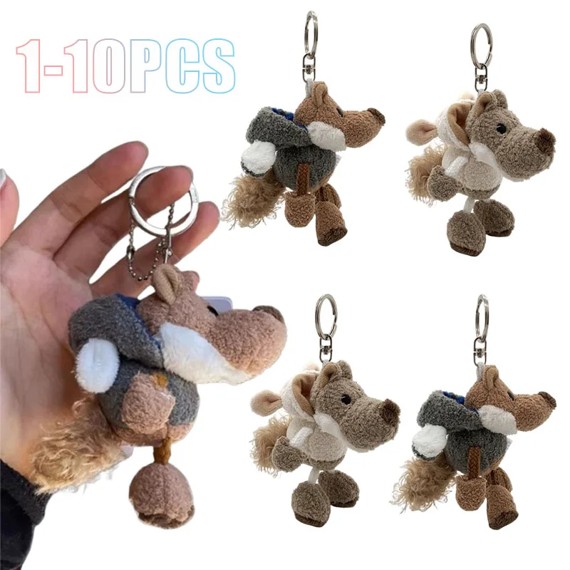 1-10PCS Kreative Plüsch-schlüsselanhänger Spielzeug Cartoon Puppe Schlüsselbund Weihnachten Urlaub Geschenk Nette Plushie Schlüssel Ring Dekoration