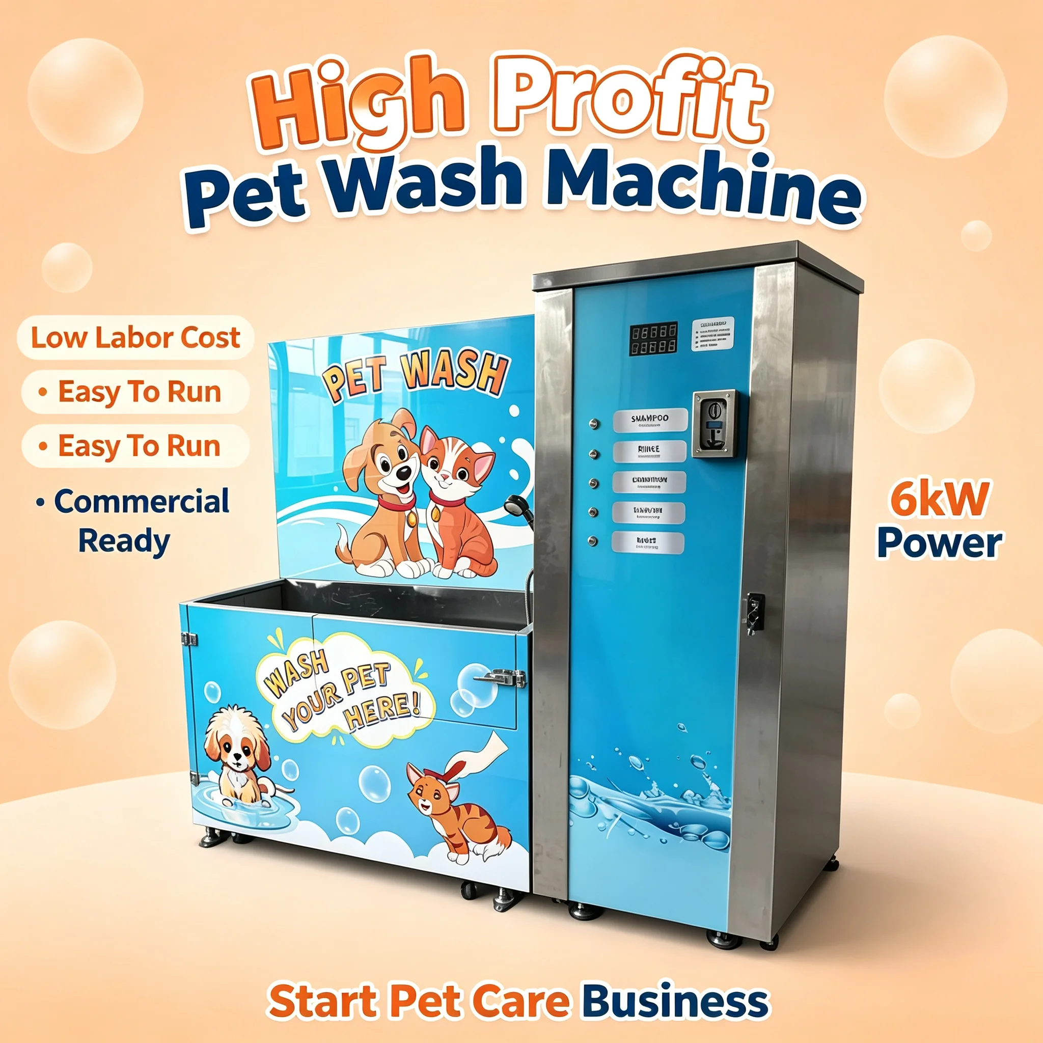 Pet Washing Machine, Business‑Grade Portable Pet Bathing Equipment, Energy‑Saving Device for Indoor Pet Wash Station Custom