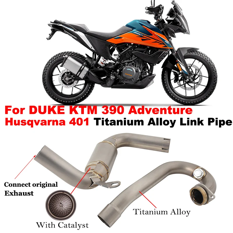 For DUKE 250 KTM 390 Adventure Husqvarna 401 2020 - 2024 Motorcycle Exhaust Escape High Position Titanium Alloy Front Link Pipe