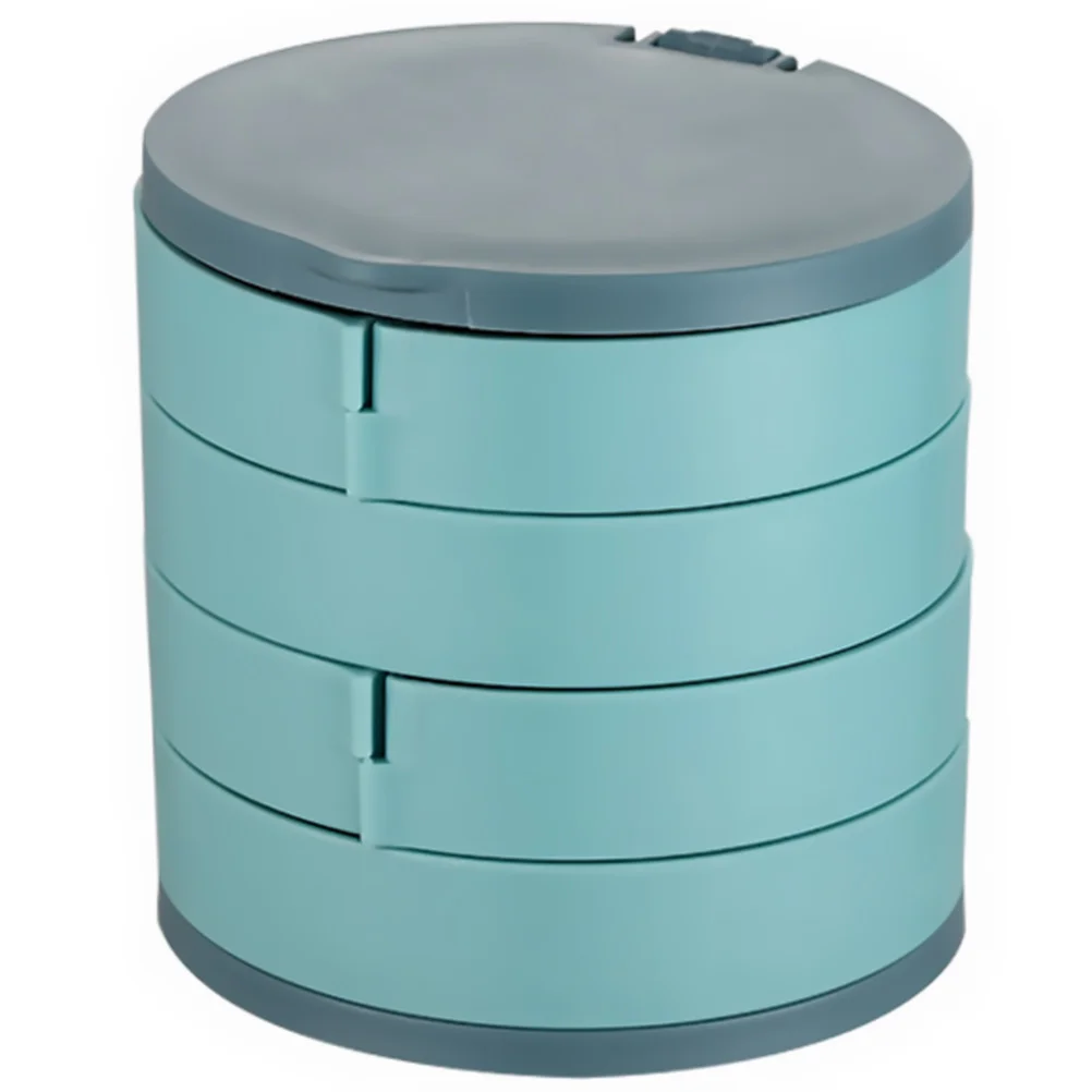 Jewelry Box Multilayer Rotating Organizer 360° Turntable Dustproof Storage For Necklace Earring Ring Bracelet Jewelry Case