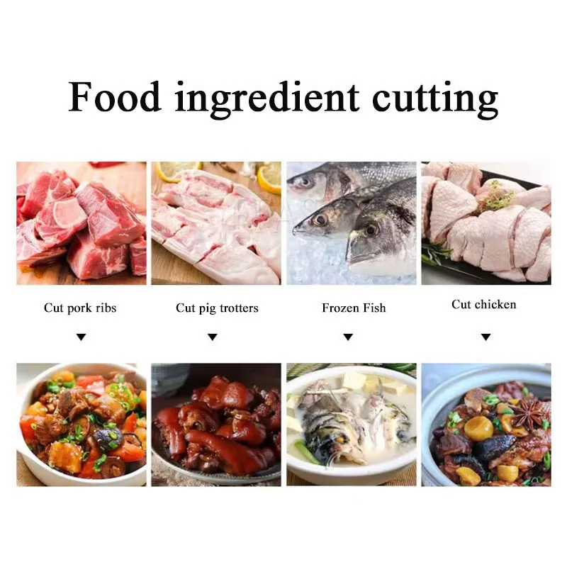 Electric Meat Bone Slicer Cutting Machine 850W Desktop Supermarket Kitchen Chopper Food-Grade Frozen Meat/ Bone/Fish Saw Cutter