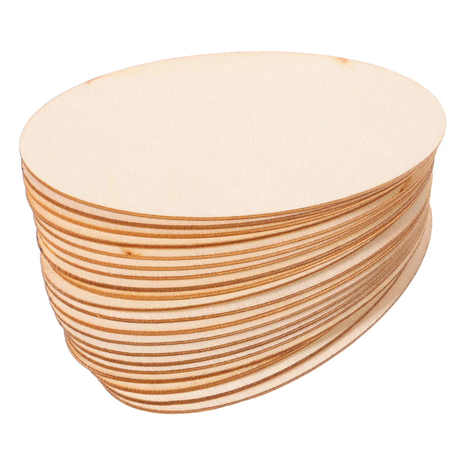 

20Pcs Creative Teaching Oval Wooden Cutouts Unfinished Natural Wood Pieces for DIY Painting Drawing Art Projects Crafts