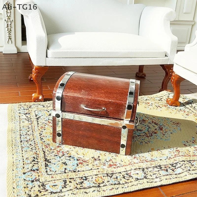 

Ретро 1:12 кукольный домик, игрушка, имитация открывающегося сундука с сокровищами, ящик для хранения, миниатюрная модель мебели, игровой домик, игрушечный декор, подарки для детей