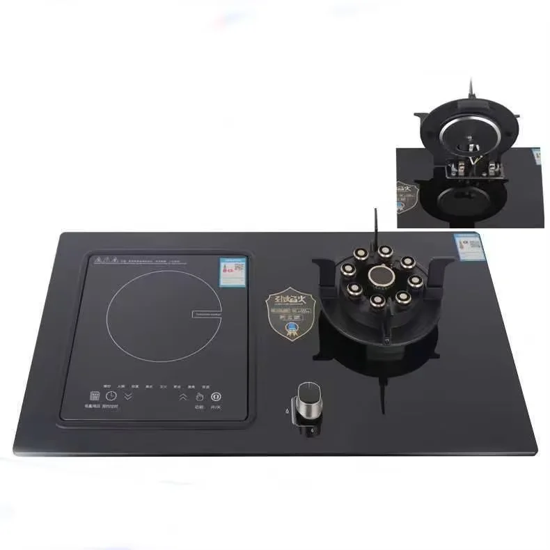 

2 Burner Toughened Glass Folding Gas Stove Desktop One-gas Electric Stove Folding burner only with EU plug