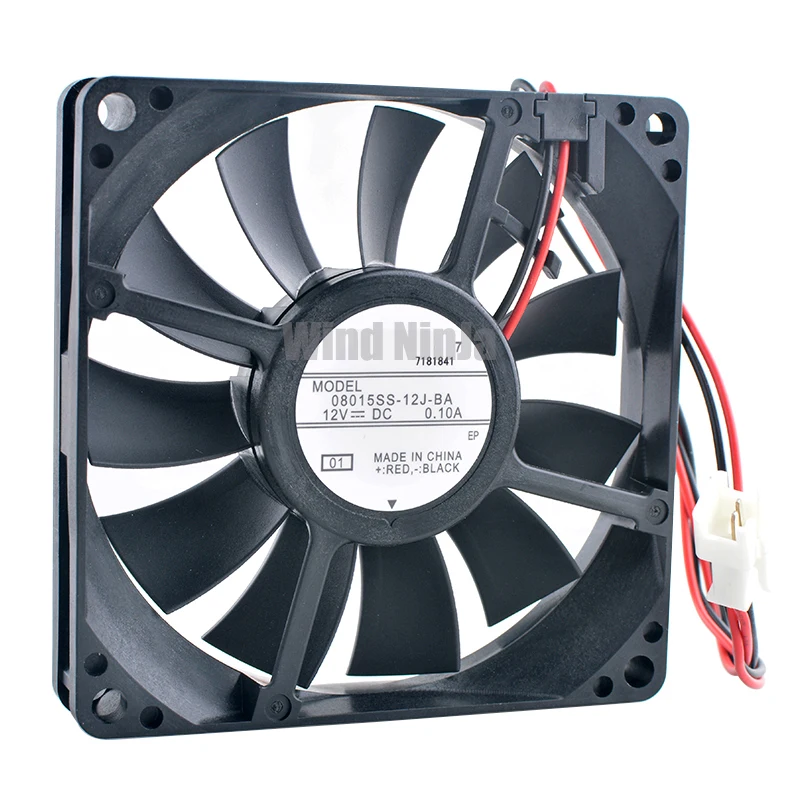 08015SS-12J-BA 8cm 80mm fan 80x80x15mm DC12V 0.10A 2lines Cooling fan cooler for refrigerator motor