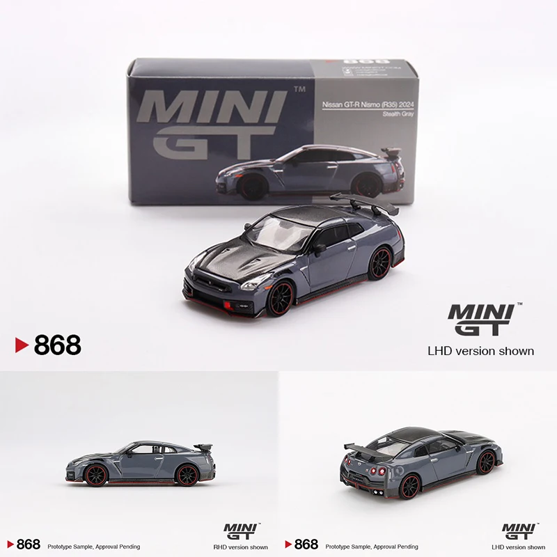

MINIGT 868 In Stock 1:64 Nissan GTR R35 2024 Stealth Gray Diecast Diorama Model Collection Miniature Toy