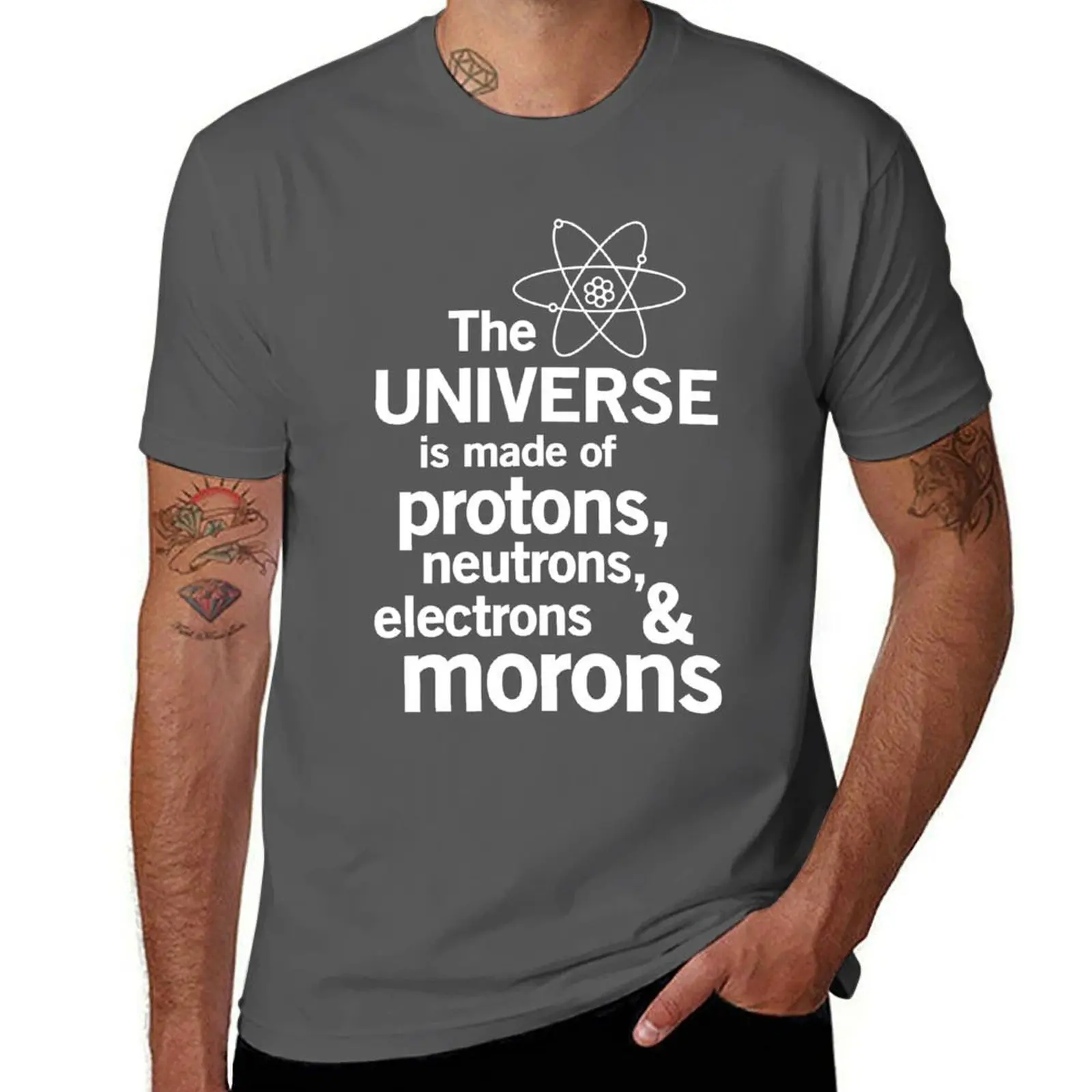 Футболка The Universe is Made of Proton, нейтранонов, электронов и моралей, одежда, мужская футболка 100, ℅   хлопок