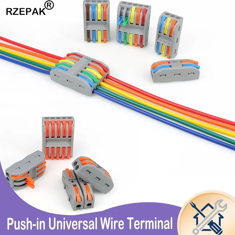 2~100 Pcs Mini Fast Wiring Cable Connectors Universal Compact Splitter Electrical Conductors Push-in Home Terminal Block
