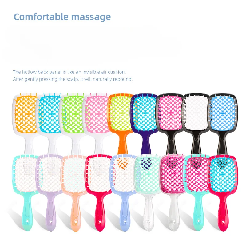 Tangled Hair Comb Detangling Hair Brush Massage Combs Hollow Out Wet Curly Hair Brushes Barber Comb Salon Hair Styling Tools