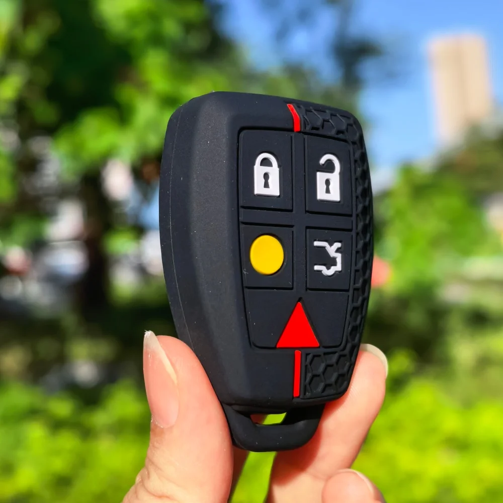 سيليكون 5 أزرار مفتاح القضية لفولفو C30 C70 S40 V50 2004 - 2007 البعيد مفتاح فوب غطاء حامي