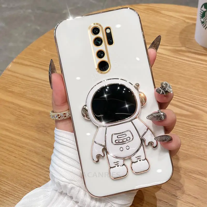 Note8pro Astronaut Holder Plating Case On For Xiaomi Redmi Note 8 Pro 8t 9 9s 8pro 7 7pro Silicone Stand Cover Redmi9 Note8 2021