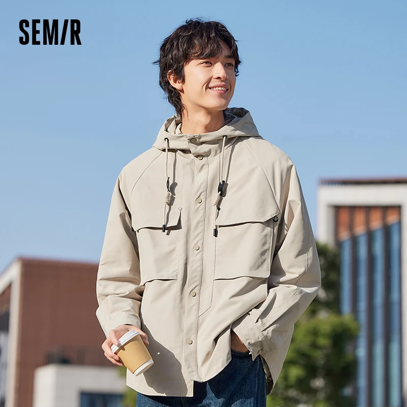 Semir Jacket Men 2024 Spring New Simple Solid Color Daily Commuter Jacket Fashion Outdoor Workwear Style Top