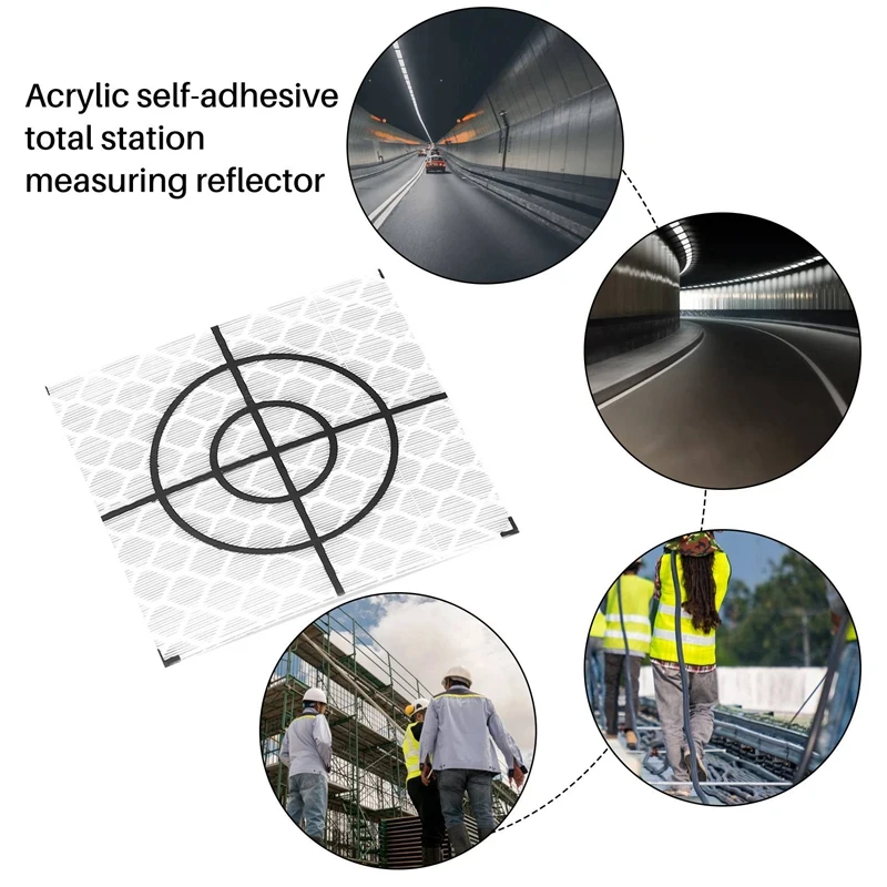 400Pcs Prism Measurement Reflector Sheet Reflective Tape Target Total Station Tunnel Survey 40X40mm