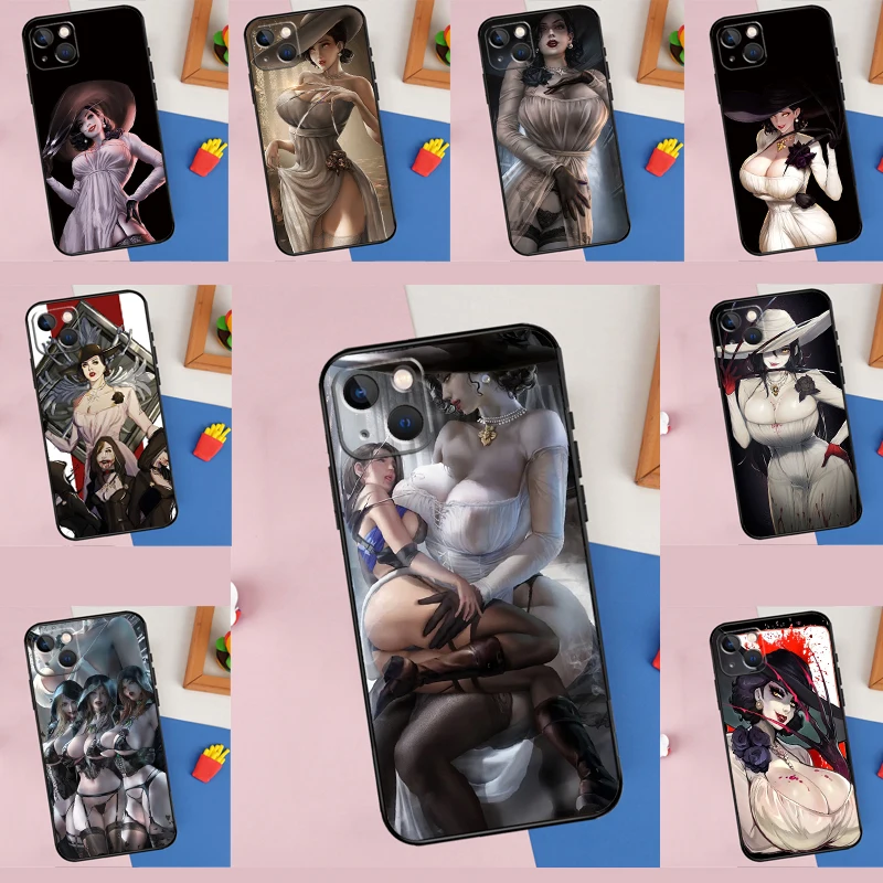 Sexy Lady Dimitrescu Daughters Phone Case For iPhone 11 12 13 14 15 16 Pro Max 12 13 Mini X XR XS MAX Plus Cover