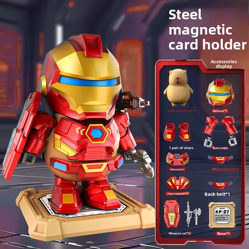 

DIY Deformation Mecha Robot Capybara Toy Steel Magnetic Suction Creative Ornament Gift for Boys Men