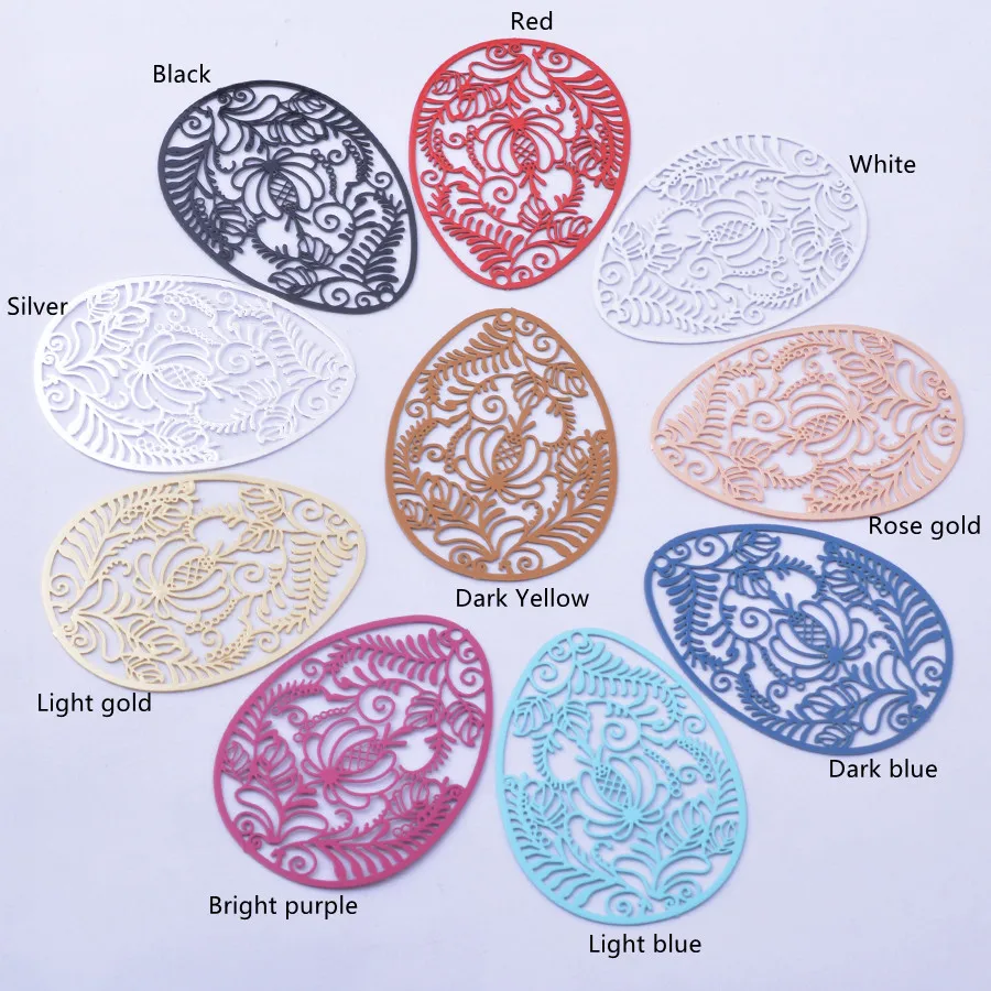 30pcs AD3120 29*40mm Painted Brass Blue and white Porcelain Pattern Oval Charms DIY Jewelry Earring Accessories – Detail 3