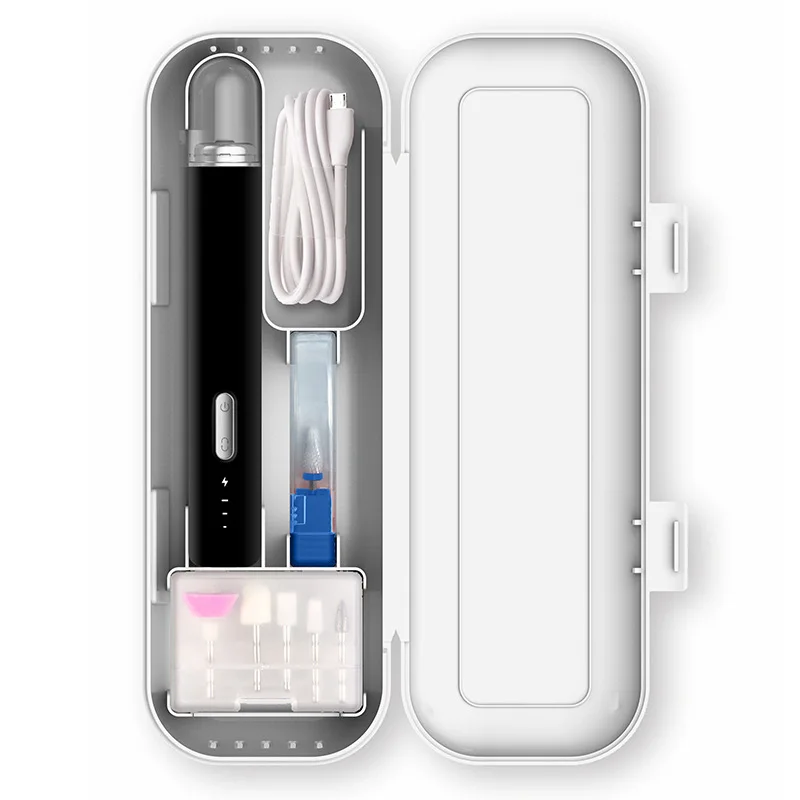 【USB急速充電+3段階速度調整】ポータブル電動ネイルファイルセット：マニキュア/除去/研磨がすべてこれ一台で。